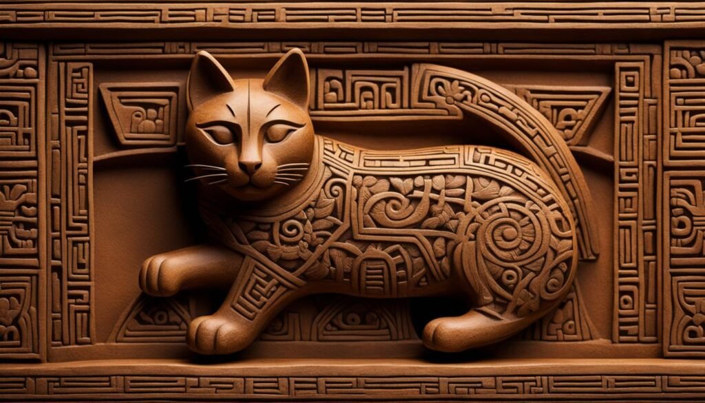 Olmec-style cat carving