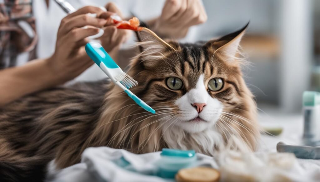 long-haired cat dental care